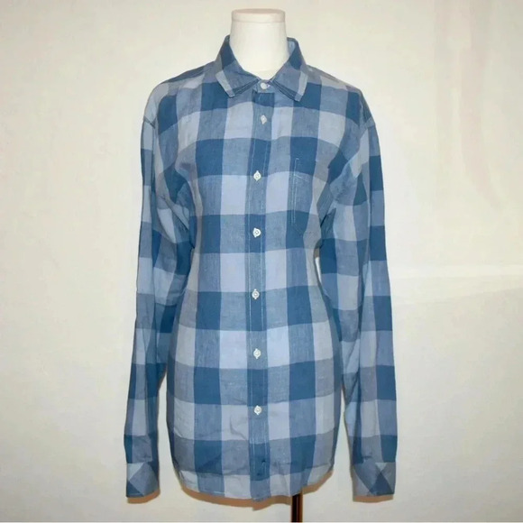 Rails Light and Dark Blue Checkered Button Down Shirt - Picture 7 of 11
